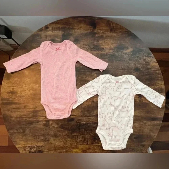 BUNDLE: Child of Mine made by Carters | (2) baby girls onesies. Size: 0-3MOS - Picture 1 of 10
